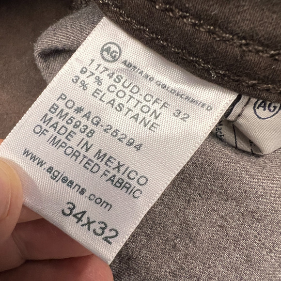 Adriano Goldschmied Pants Mens 36x27 Brown Graduate Tailored Leg Chino Casual - Picture 5 of 10